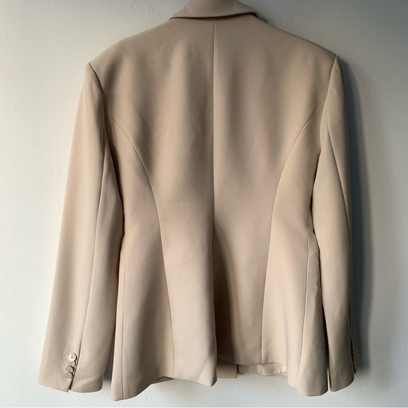 NWT Helsa Recycled Twill S Curve Jacket Blazer Fitted Hourglass Light Khaki Tan - Picture 13 of 14